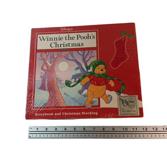 VTG Winnie the Pooh's Christmas Gift Box 1992 Storybook And Stocking New Sealed - Picture 4 of 8